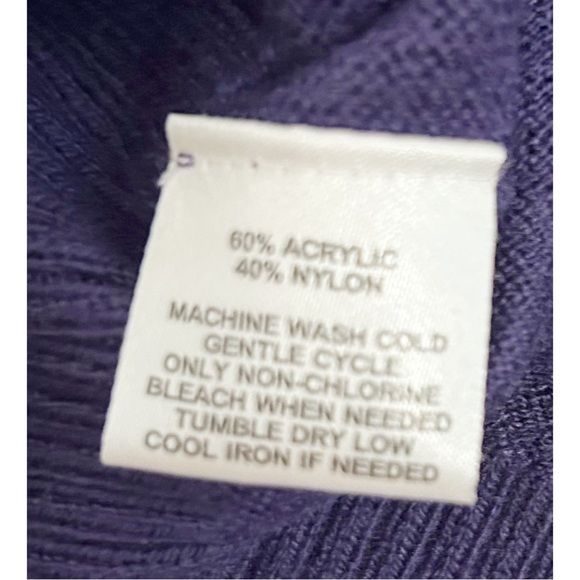Ann Taylor Loft Knit Cowl Neck Purple Sweater Medium - Picture 6 of 7